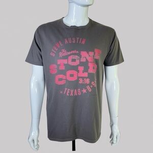 Port & Company Stone Cold Steve Austin Distressed Gray T-Shirt